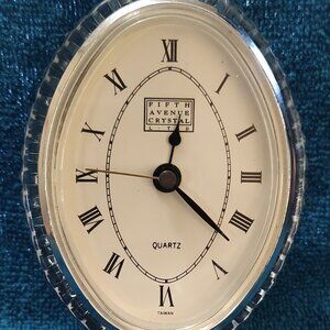 Vintage Fifth Avenue Crystal LTD Quartz Desk Clock